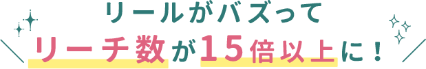 リールがバズってリーチ数が15倍以上に！